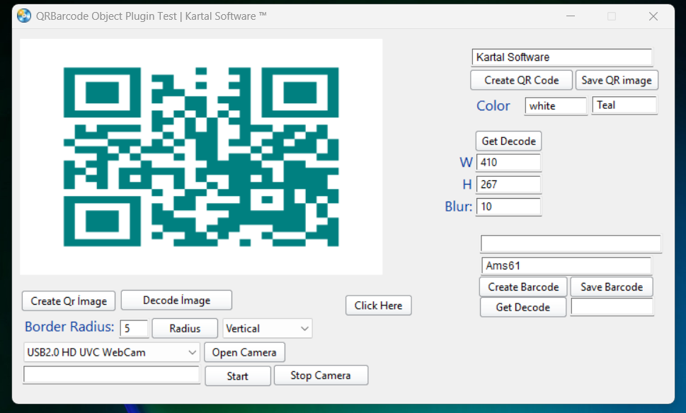 QRBarcode Object Plugin